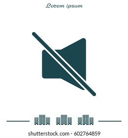Mute sound icon. vector illustration