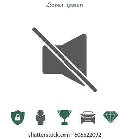 Mute sound icon. vector illustration