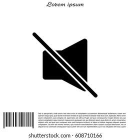 Mute sound icon. vector illustration