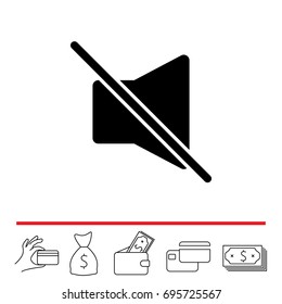 Mute sound icon. vector illustration
