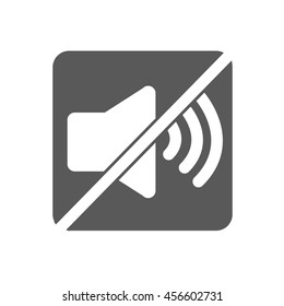 Mute sound icon vector isolated on white background.