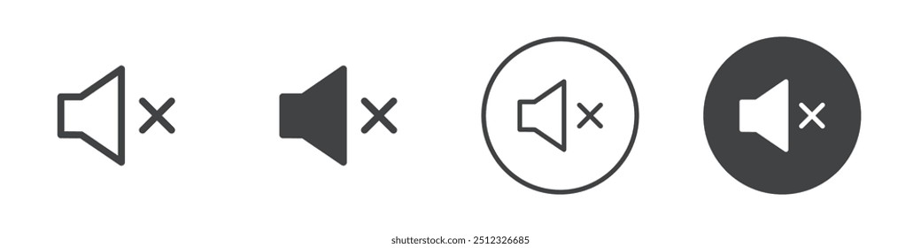 Silenciar el contorno del logotipo del Vector del icono de sonido