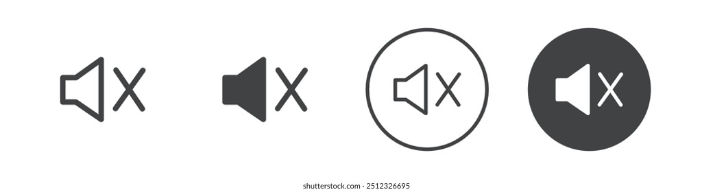 Silenciar el contorno del logotipo del Vector del icono de sonido