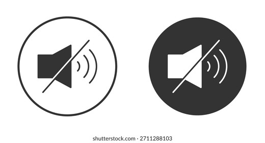 Stummschaltung von Soundsymbolen in Volltonversionen. Flacher Designstil.