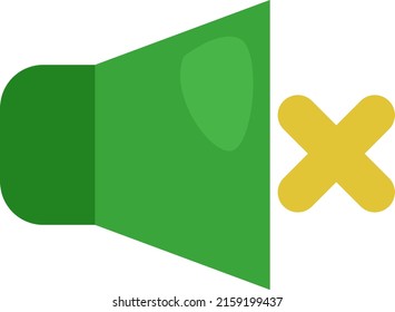 Silenciar sonido, ilustración, vector sobre un fondo blanco.