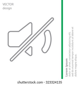 Mute sound line icon