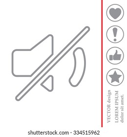 Mute sound line icon