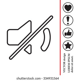 Mute sound line icon