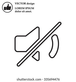 Mute sound line icon