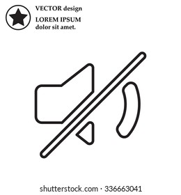 Mute sound line icon