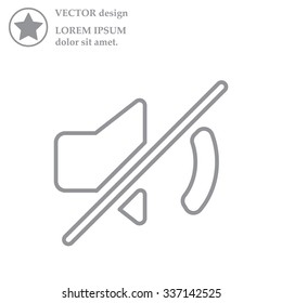 Mute sound line icon