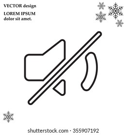 Mute sound line icon