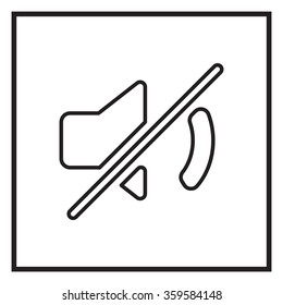 Mute sound line icon