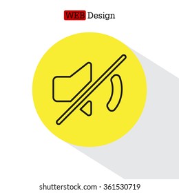 Mute sound line icon