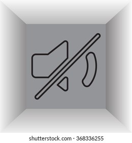 Mute sound line icon
