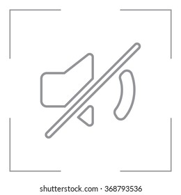 Mute sound line icon