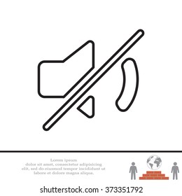 Mute sound line icon