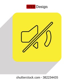 Mute sound line icon