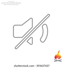 Mute sound line icon