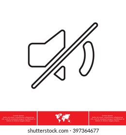 Mute sound line icon