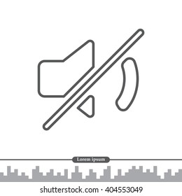 Mute sound line icon