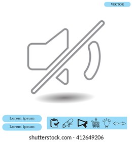 Mute sound line icon