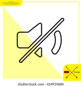 Mute sound line icon