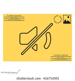 Mute sound line icon