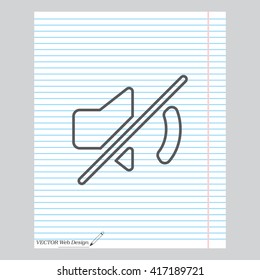 Mute sound line icon