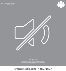 Mute sound line icon