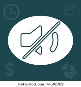 Mute sound line icon