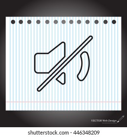 Mute sound line icon