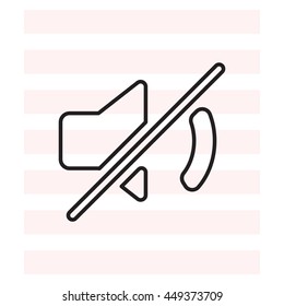 Mute sound line icon