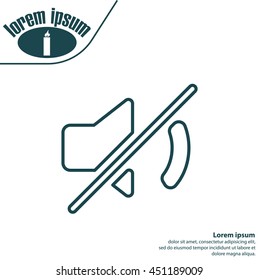 Mute sound line icon