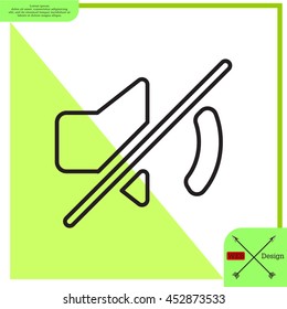 Mute sound line icon
