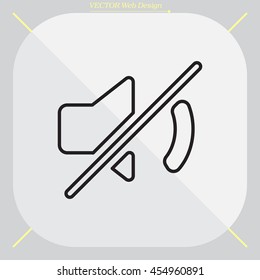 Mute sound line icon