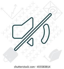 Mute sound line icon
