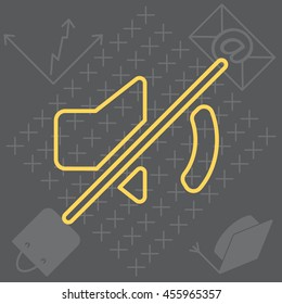 Mute sound line icon