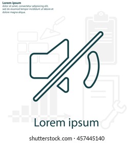 Mute sound line icon