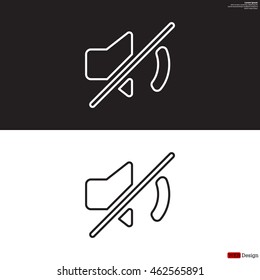 Mute sound line icon