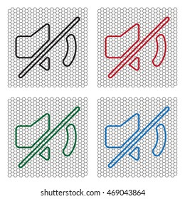 Mute sound line icon