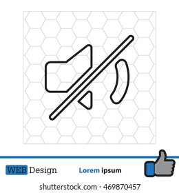 Mute sound line icon