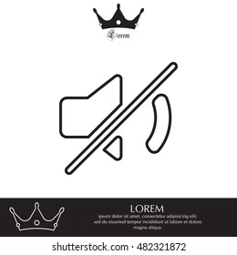 Mute sound line icon