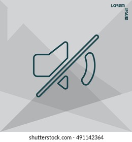 Mute sound line icon