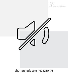 Mute sound line icon
