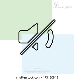 Mute sound line icon