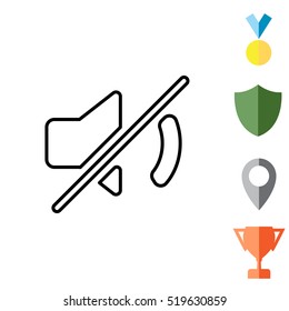 Mute sound line icon