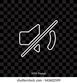 Mute sound line icon