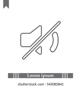 Mute sound line icon