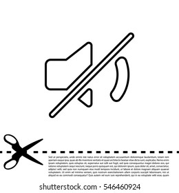 Mute sound line icon